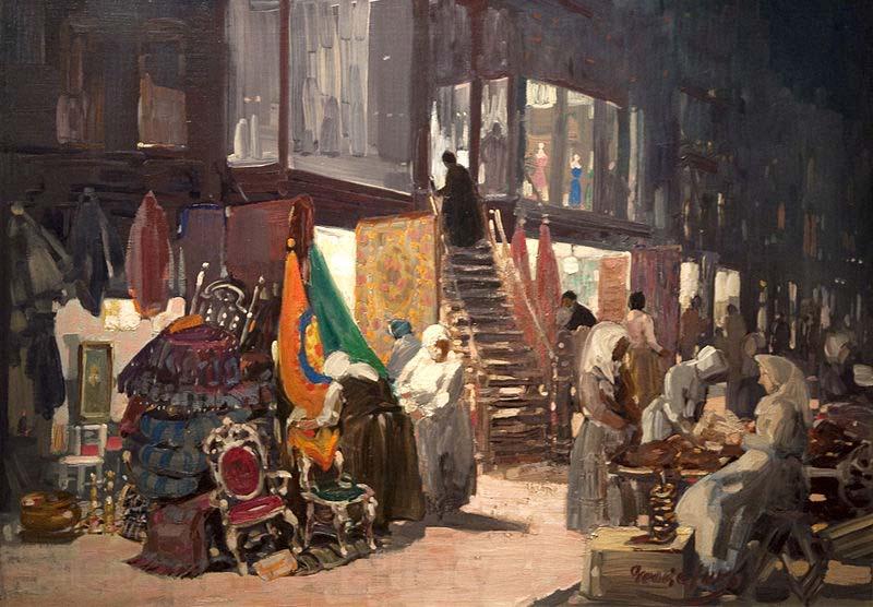 George Benjamin Luks Allen Street France oil painting art